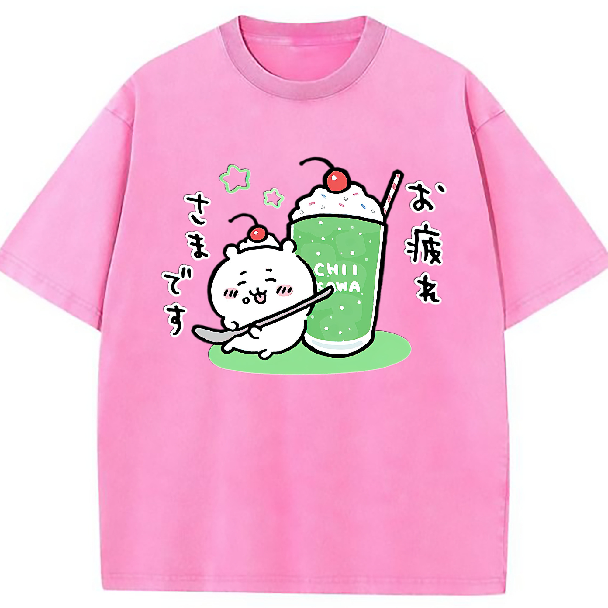 （画像用） ちいかわ ちいかわ Chii-kawa chiikawa 綿100% ヴィンテージ風 半袖Tシャツ（フロントプリント）